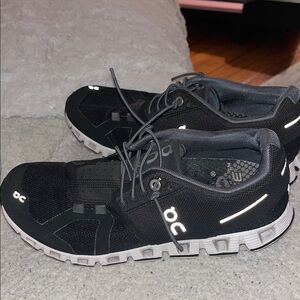 On Running Black and White Athletic Shoes